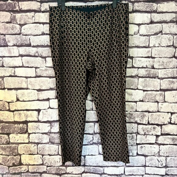 Chico's Pants - Chico's Black & Brown Pull On Dress Pants Size L/14
